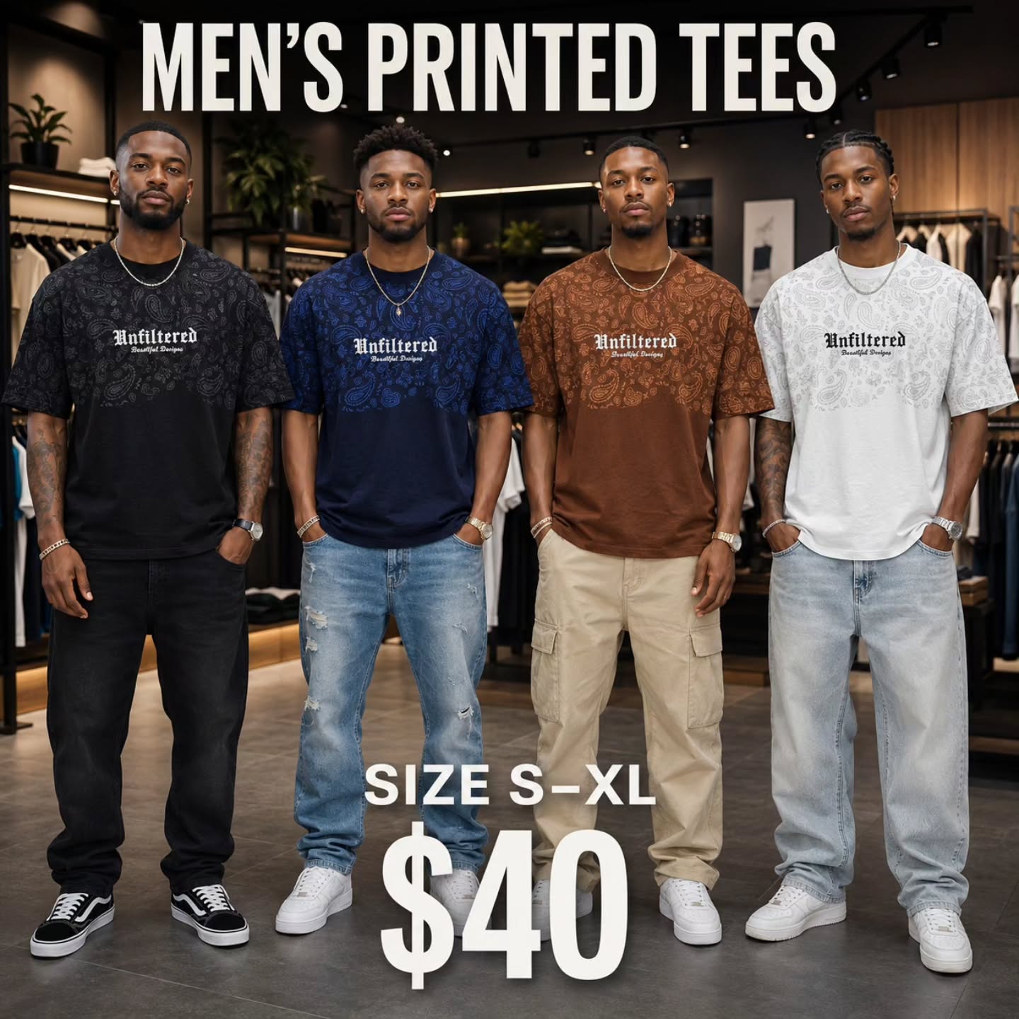 Men's Sleeveless Tees & Graphic Tees at Fusionz Boutique Wildey