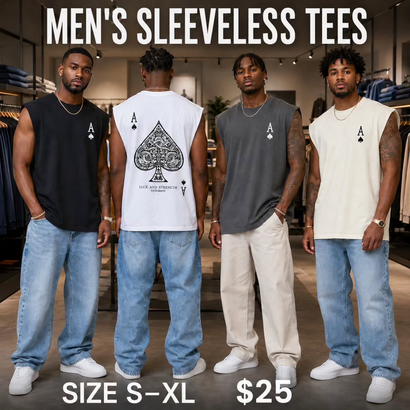 Men's Sleeveless Tees & Graphic Tees at Fusionz Boutique Wildey