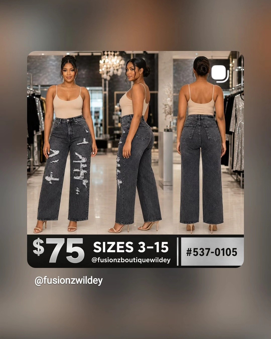 Fusionz Boutique Wildey – Jeans $75 | Sizes 3–15