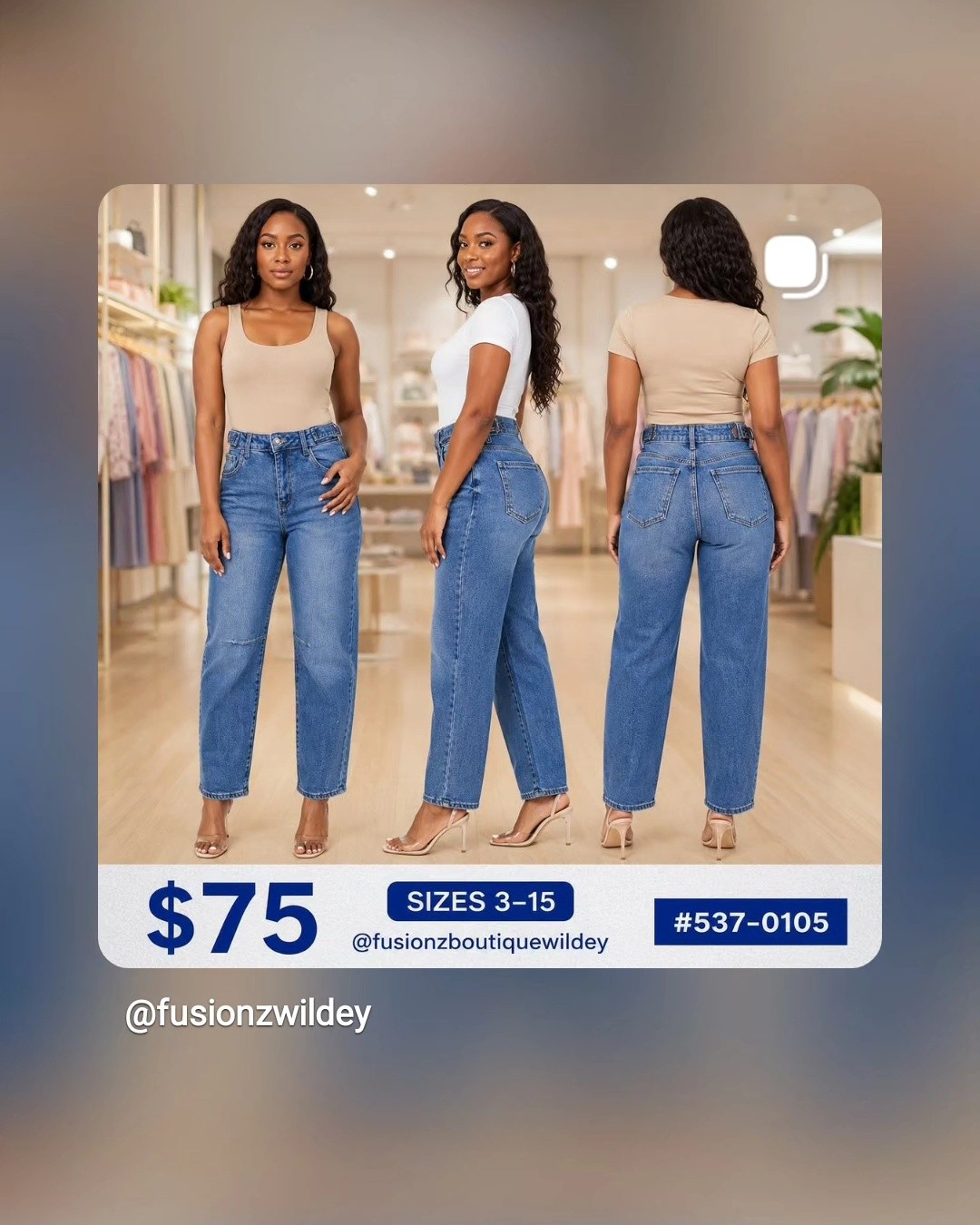 Fusionz Boutique Wildey – Jeans $75 | Sizes 3–15