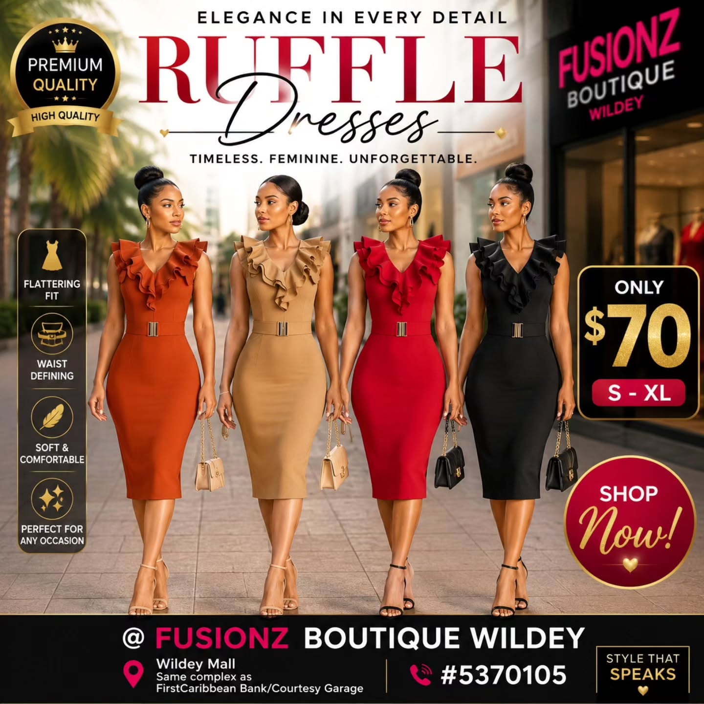 New Arrivals at Fusionz Boutique Wildey – Prices Starting at $45