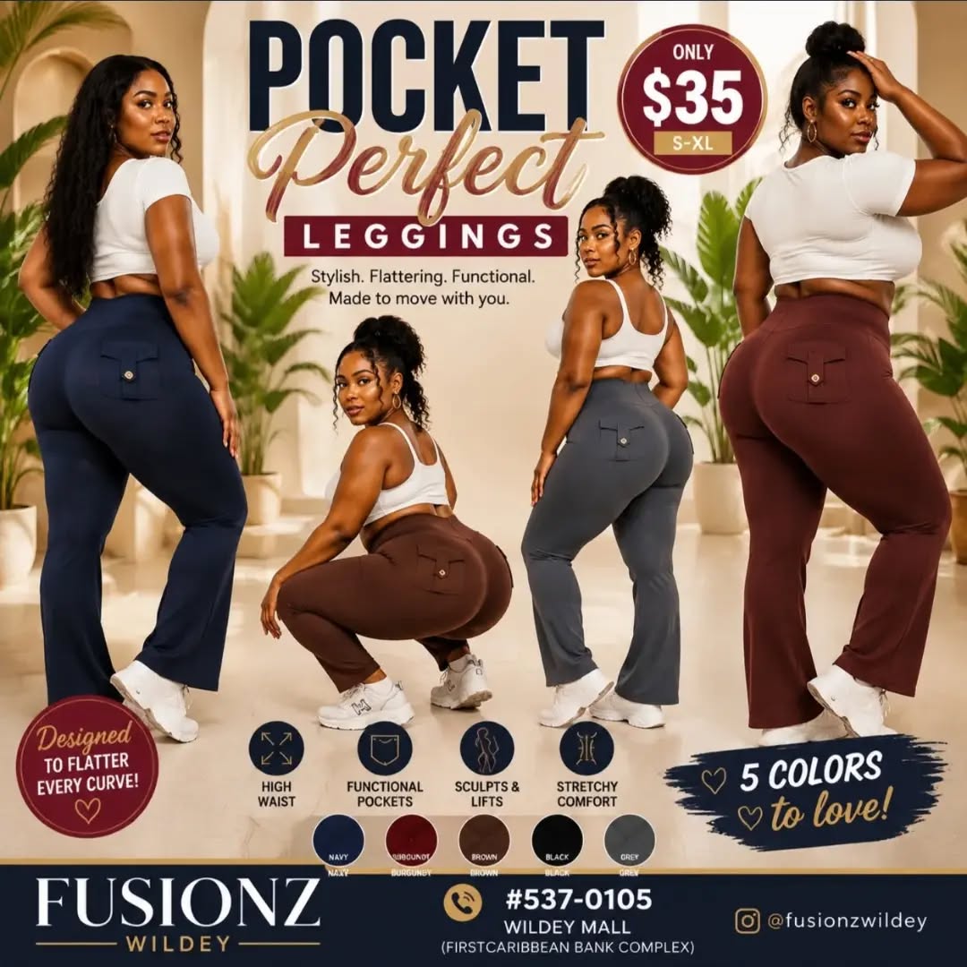 Pocket Perfect Leggings – Only $35 (S-XL) at Fusionz Boutique Wildey