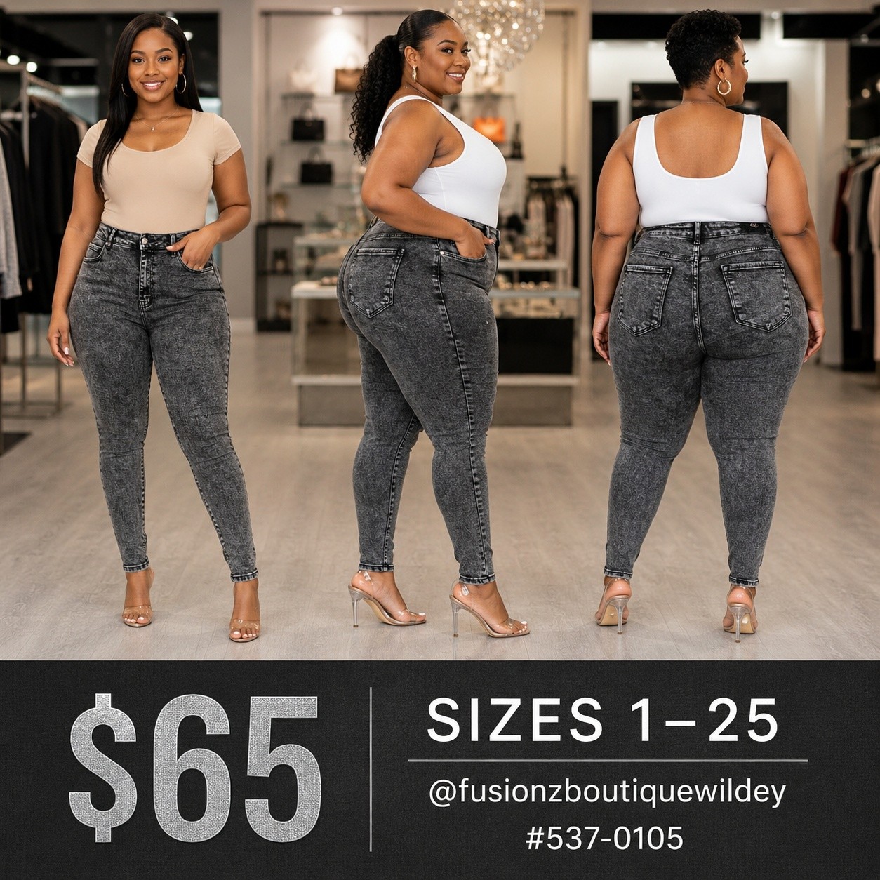 Fusionz Boutique Wildey – Jeans $65 | Sizes 1–25