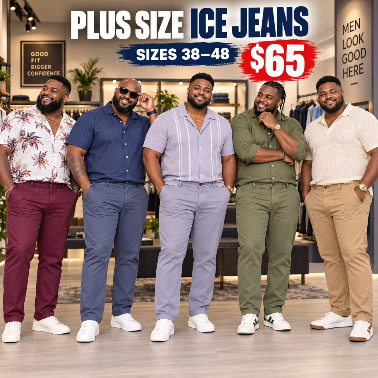 Plus Size Men's Clothing at $65 – Chino Cargo Pants, Chino Pants & Ice Jeans