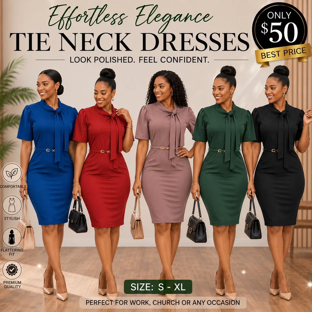 Fusionz Boutique Wildey – Tie Neck Dresses $50 & Shirt Dresses $55