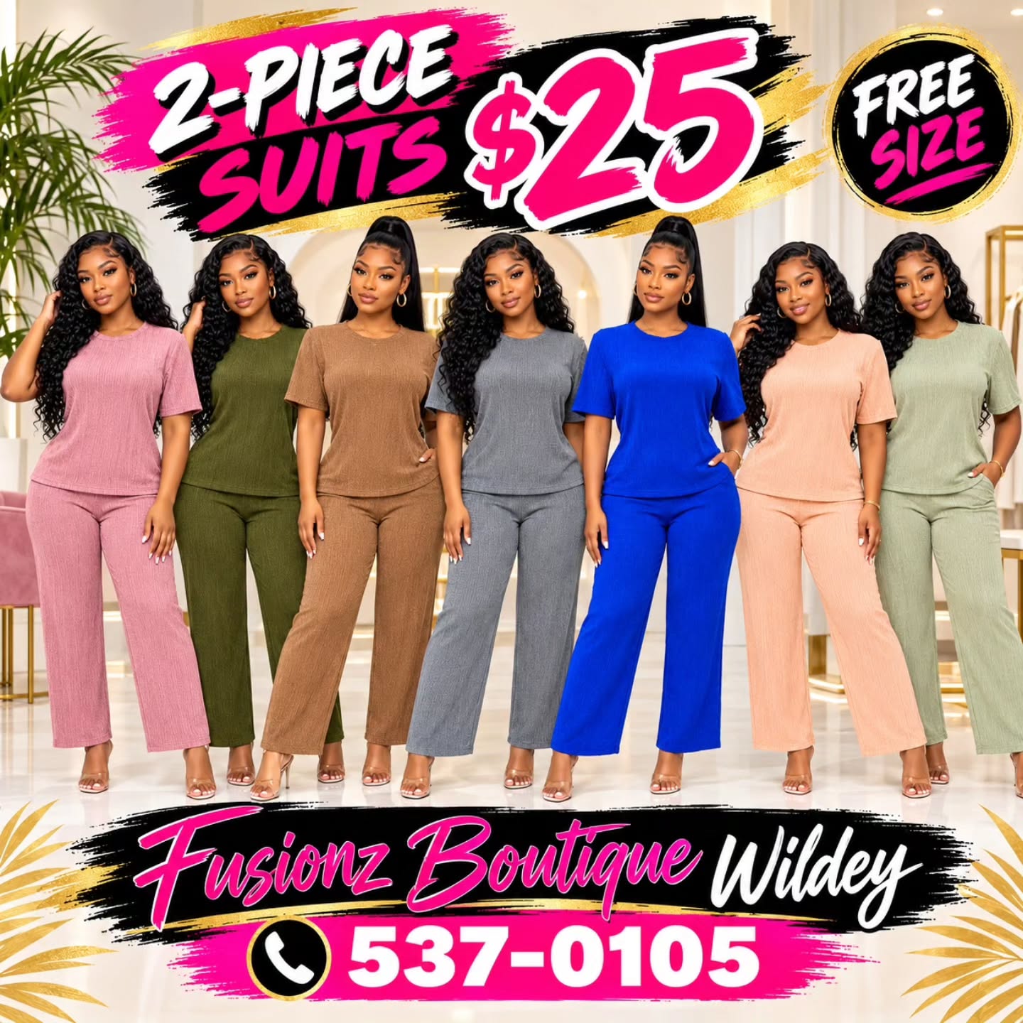 2-Piece Suits $25 – Free Size | Fusionz Boutique Wildey