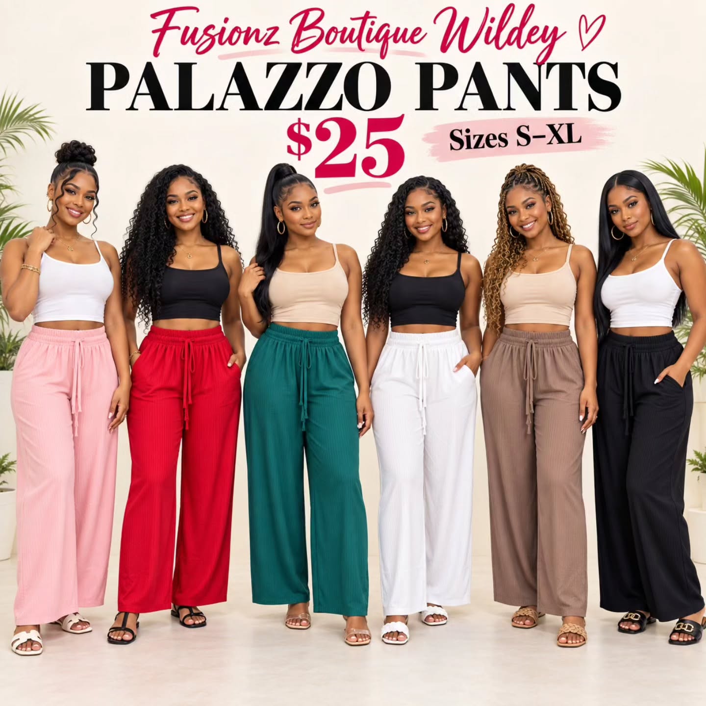 2-Piece Long Pants Suits $85 & Palazzo Pants $25 at Fusionz Boutique Wildey