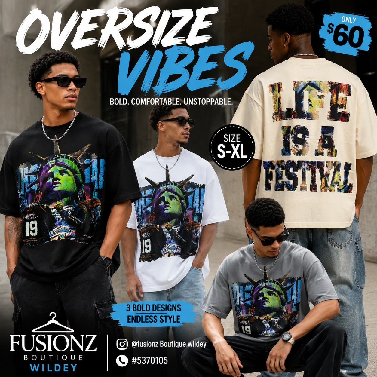 Fusionz Boutique Wildey — Graphic Tees from $50
