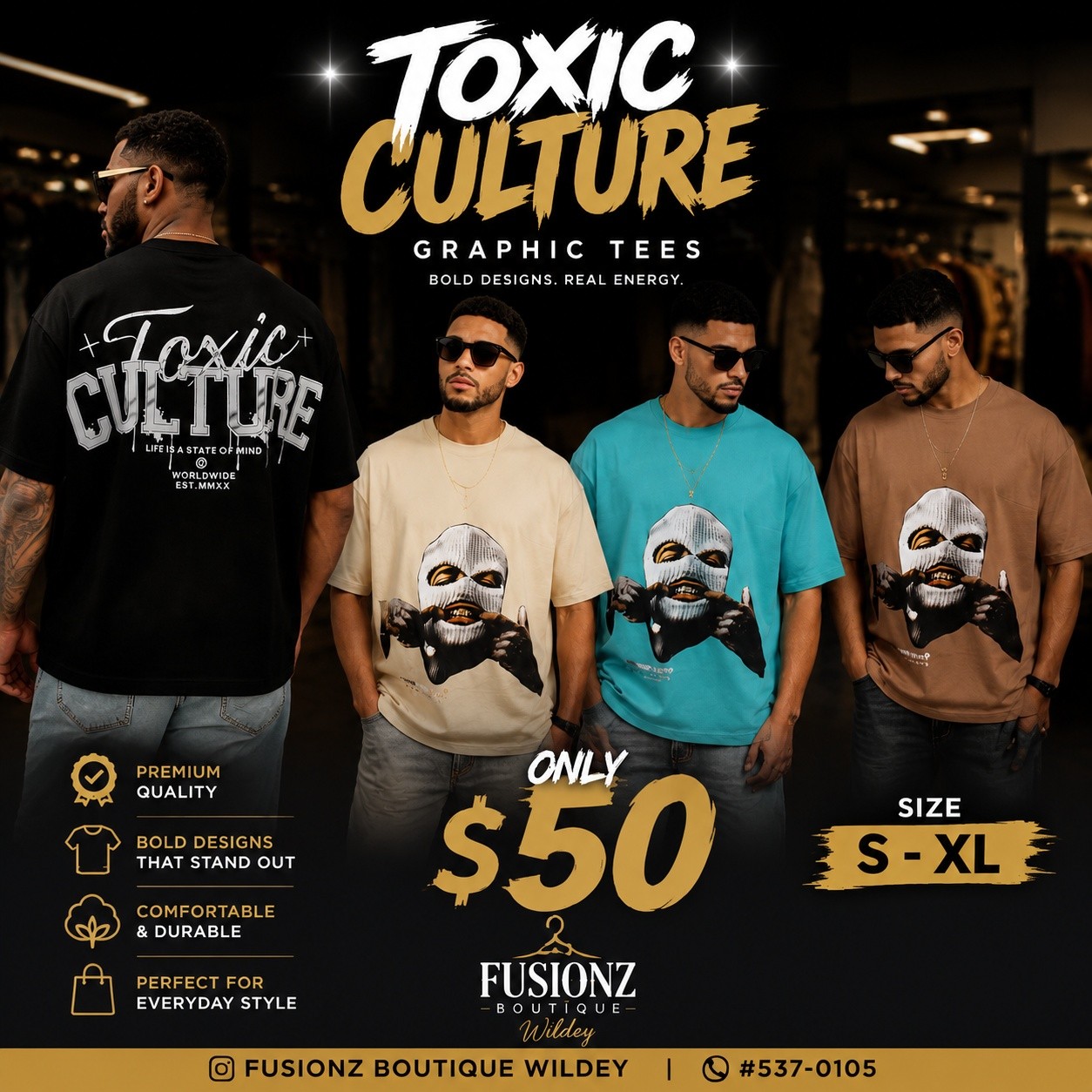 Fusionz Boutique Wildey — Graphic Tees from $50