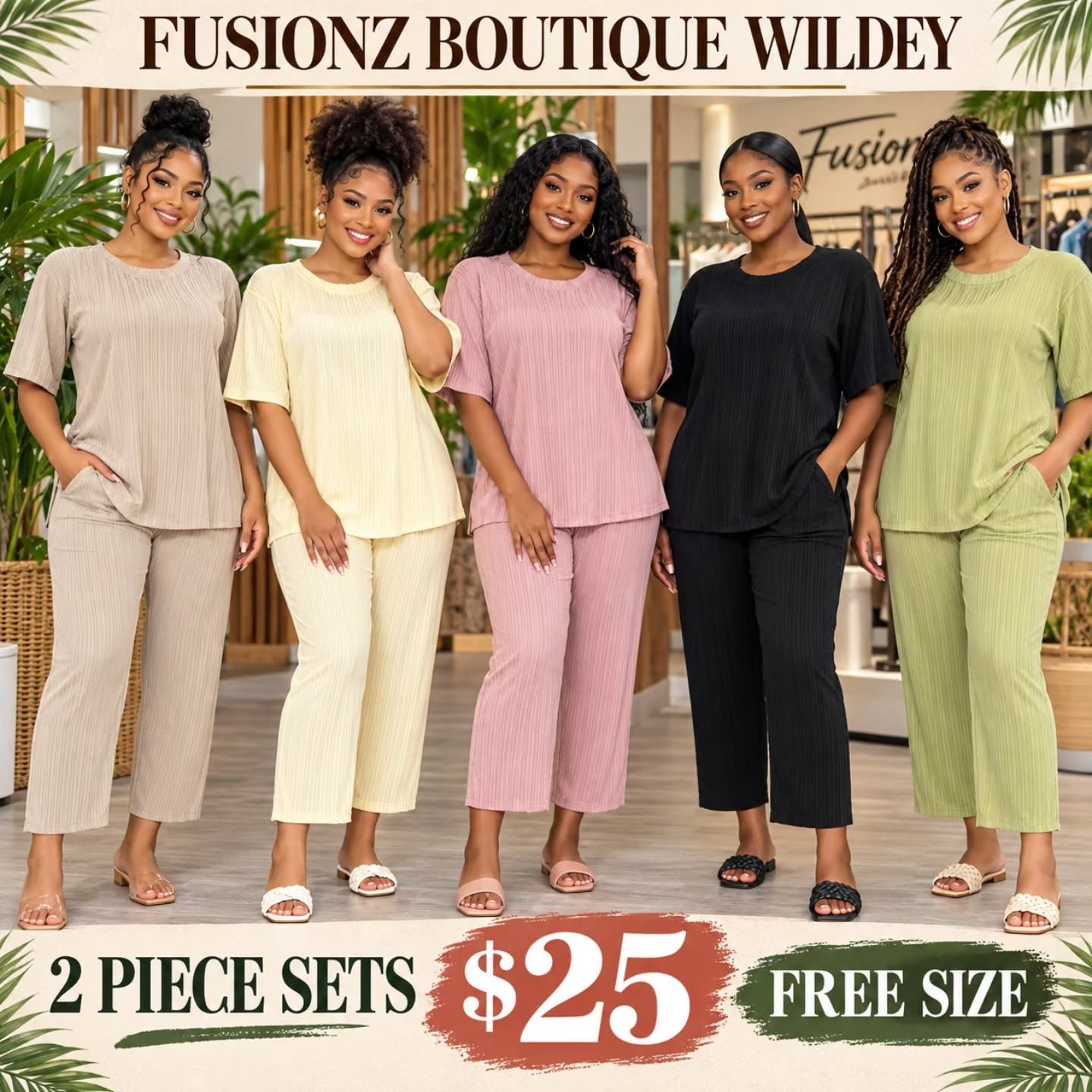 2 Piece Sets for $25 at Fusionz Boutique Wildey