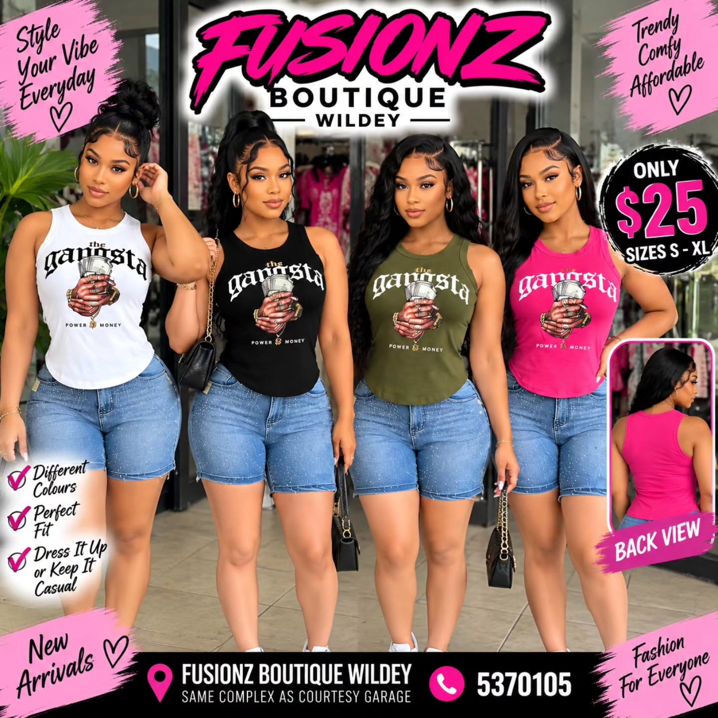 Fusionz Boutique Wildey — Graphic Tank Tops Only $25 (Sizes S–XL)