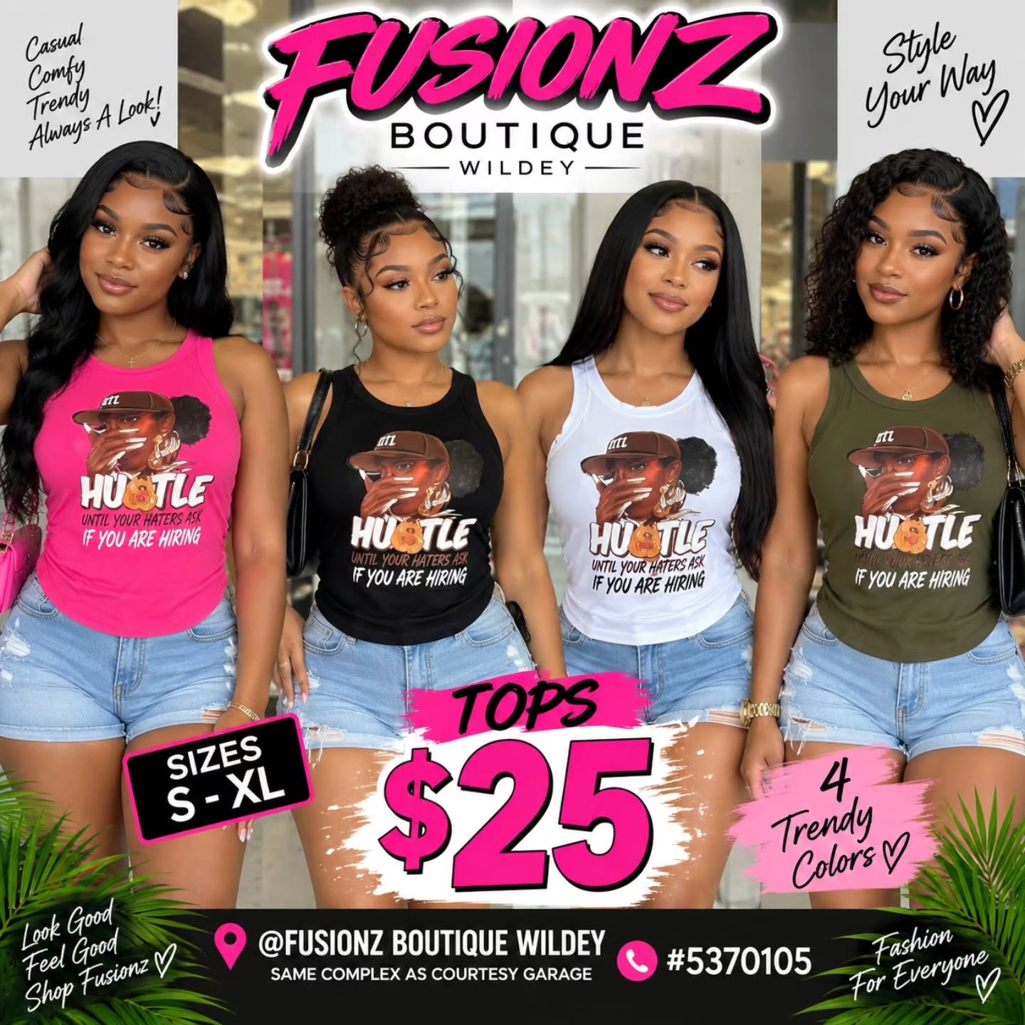 Fusionz Boutique Wildey — Graphic Tank Tops Only $25 (Sizes S–XL)