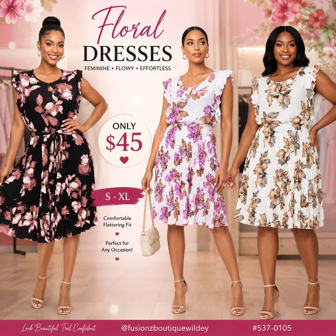 Fusionz Boutique New Dress Drop – Floral Dresses $45 & Shirt Dresses $60