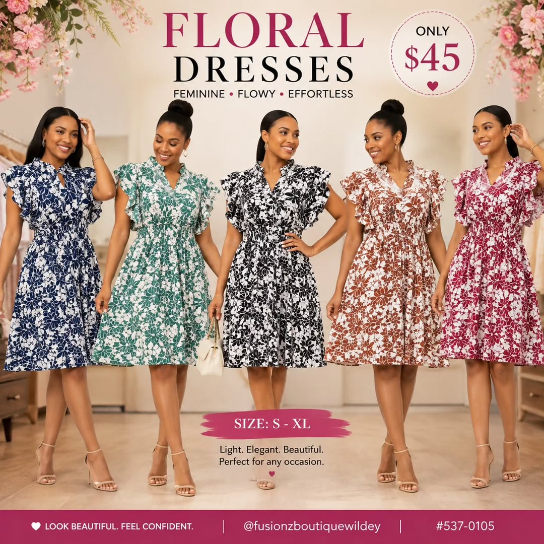 Fusionz Boutique New Dress Drop – Floral Dresses $45 & Shirt Dresses $60