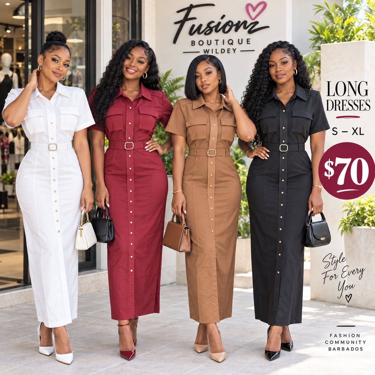 Fusionz Boutique Wildey – Long Dresses from $65