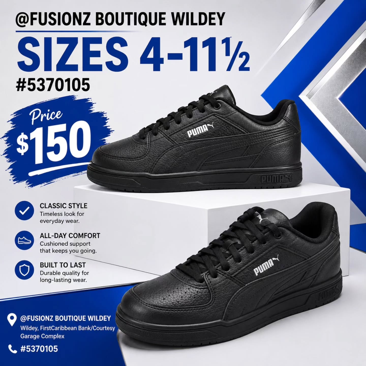 Puma Sneakers at Fusionz Boutique Wildey – From $150