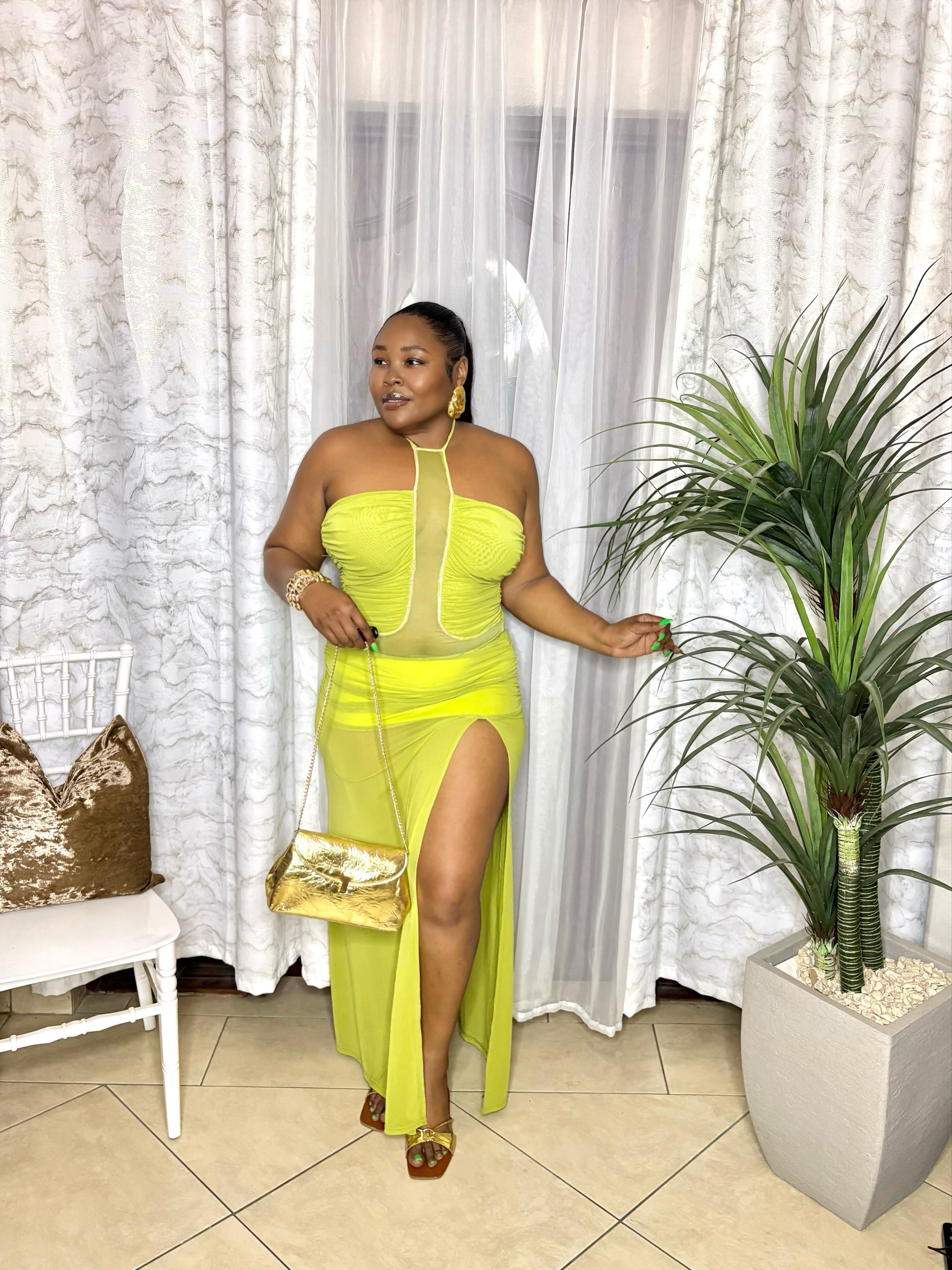 Lime Green Mesh Dress & Accessories – Prices from $45