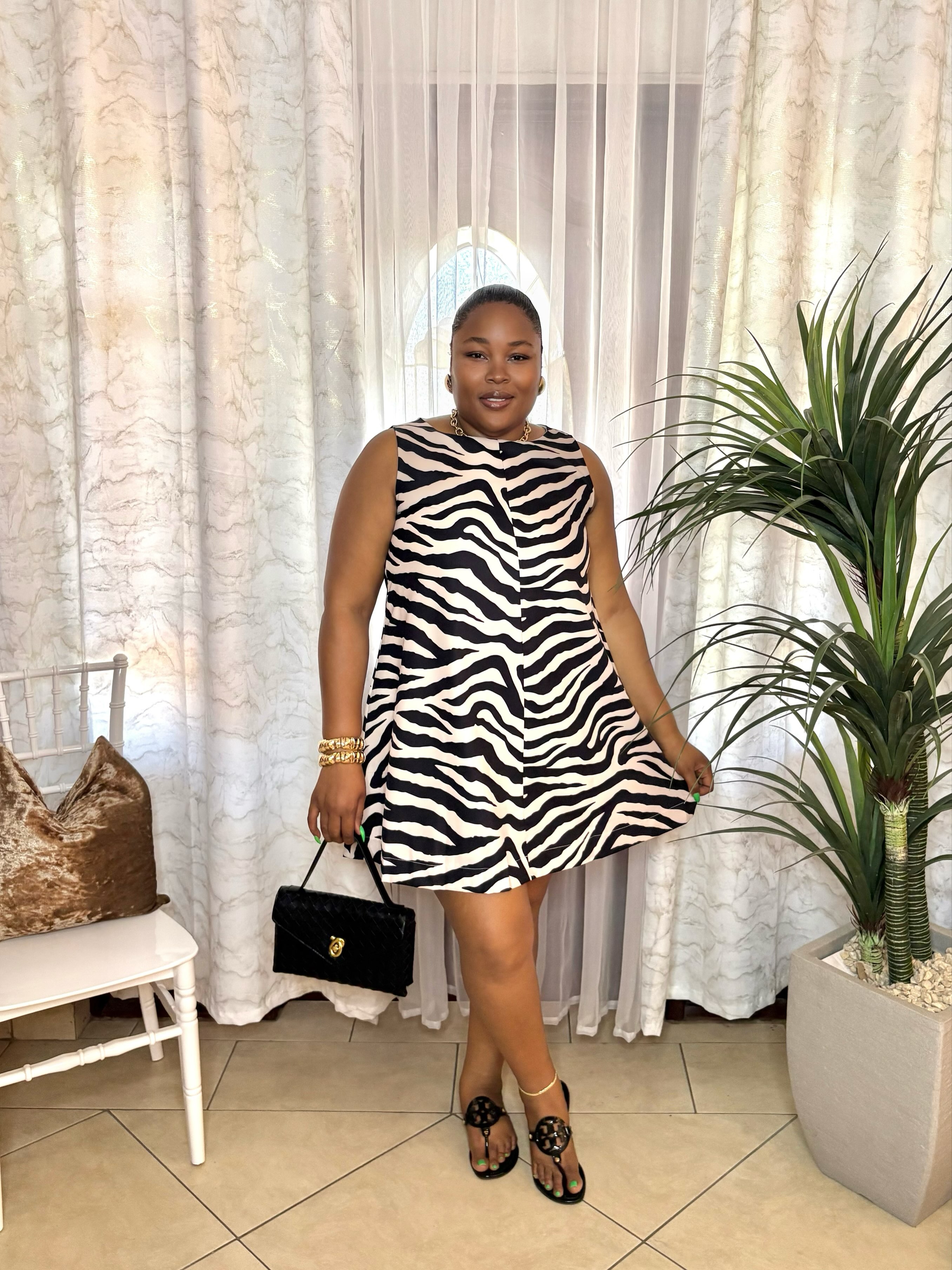 Zebra Print Shift Dress, Bag & Bangles – Prices from $25