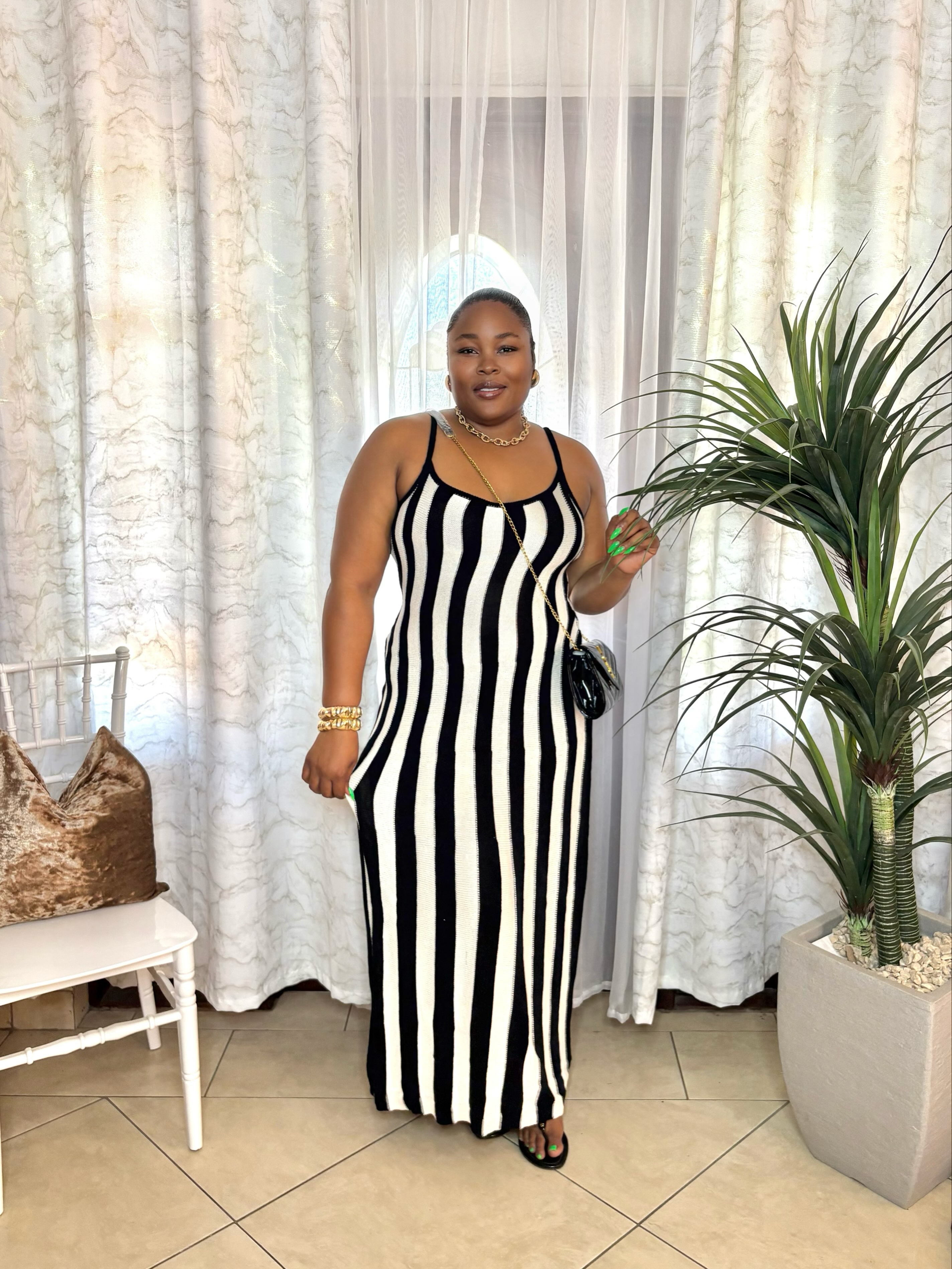 Stripe Long Knit Dress & Accessories – KCs Kloset