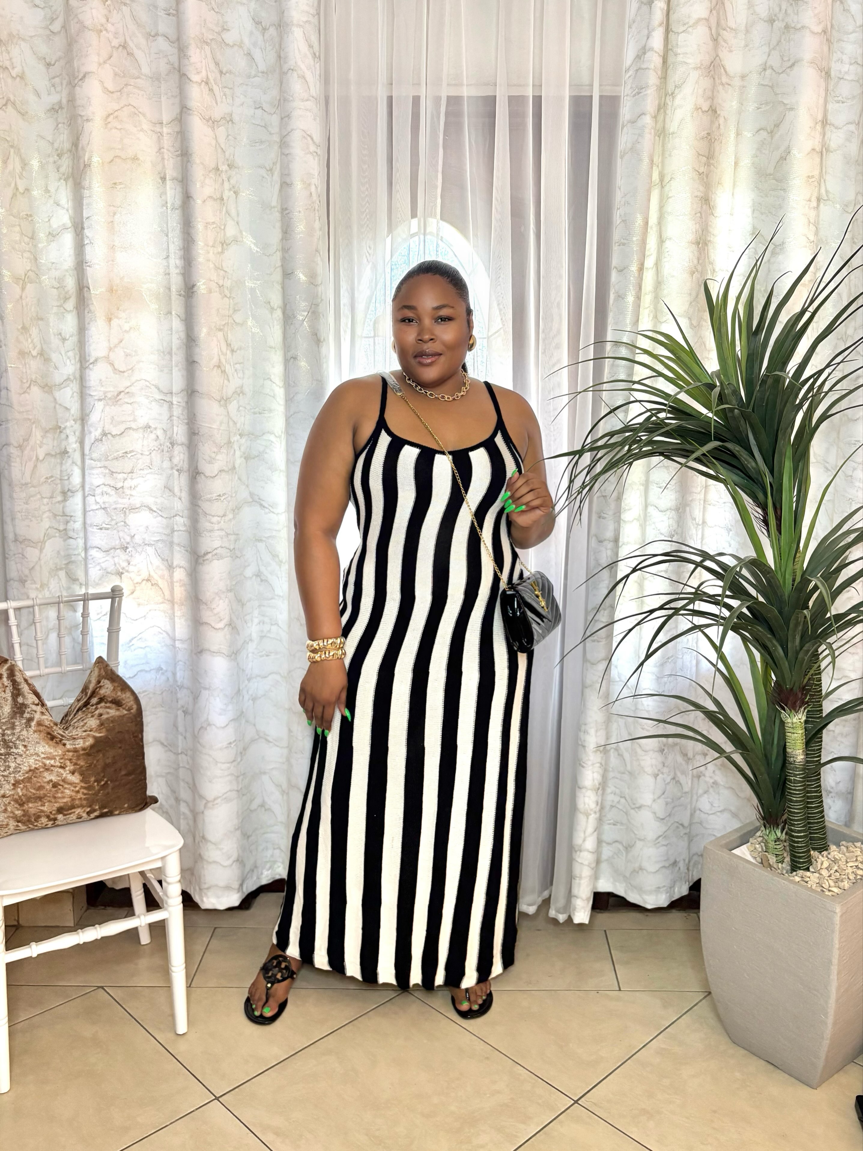 Stripe Long Knit Dress & Accessories – KCs Kloset
