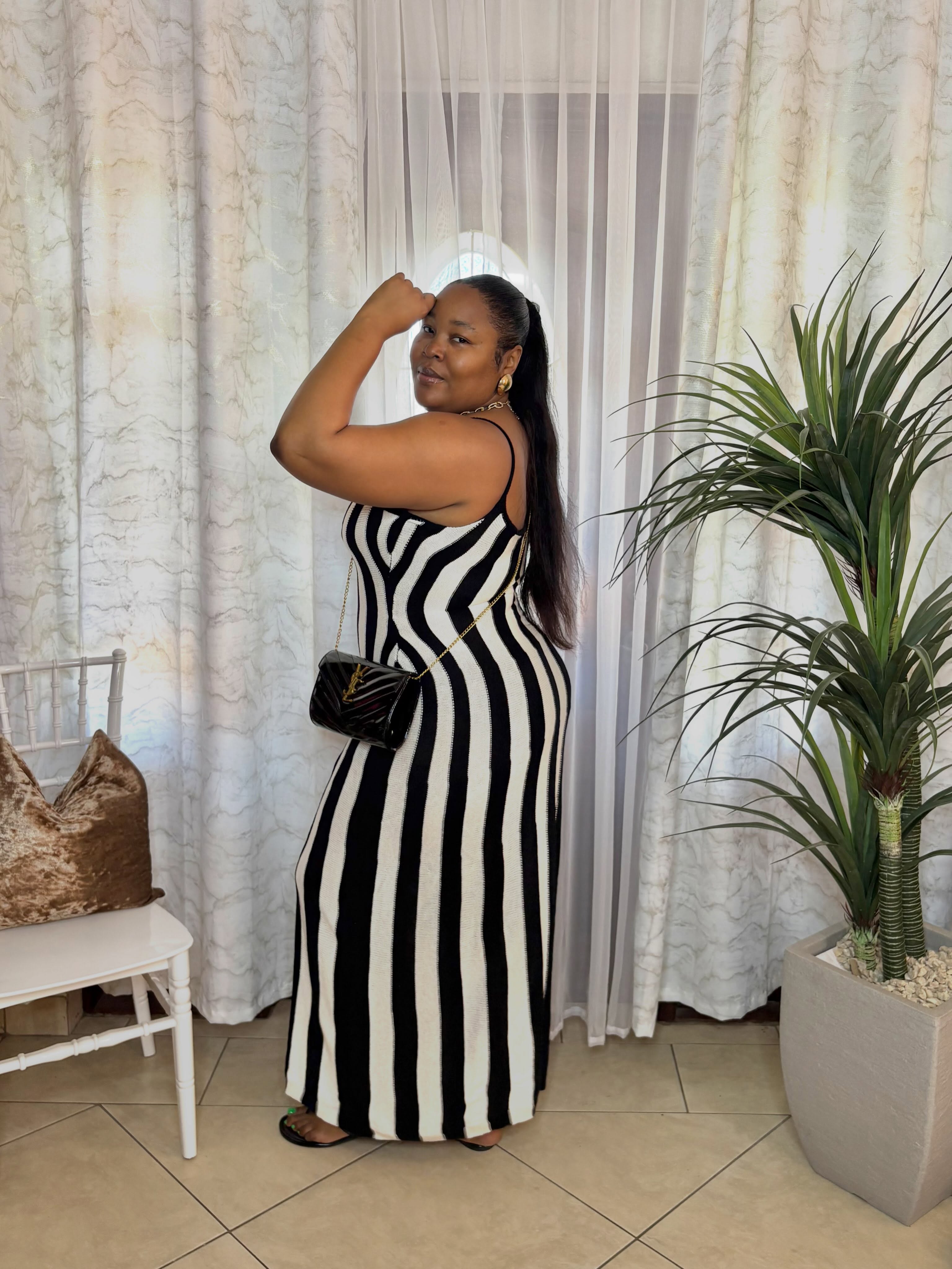 Stripe Long Knit Dress & Accessories – KCs Kloset