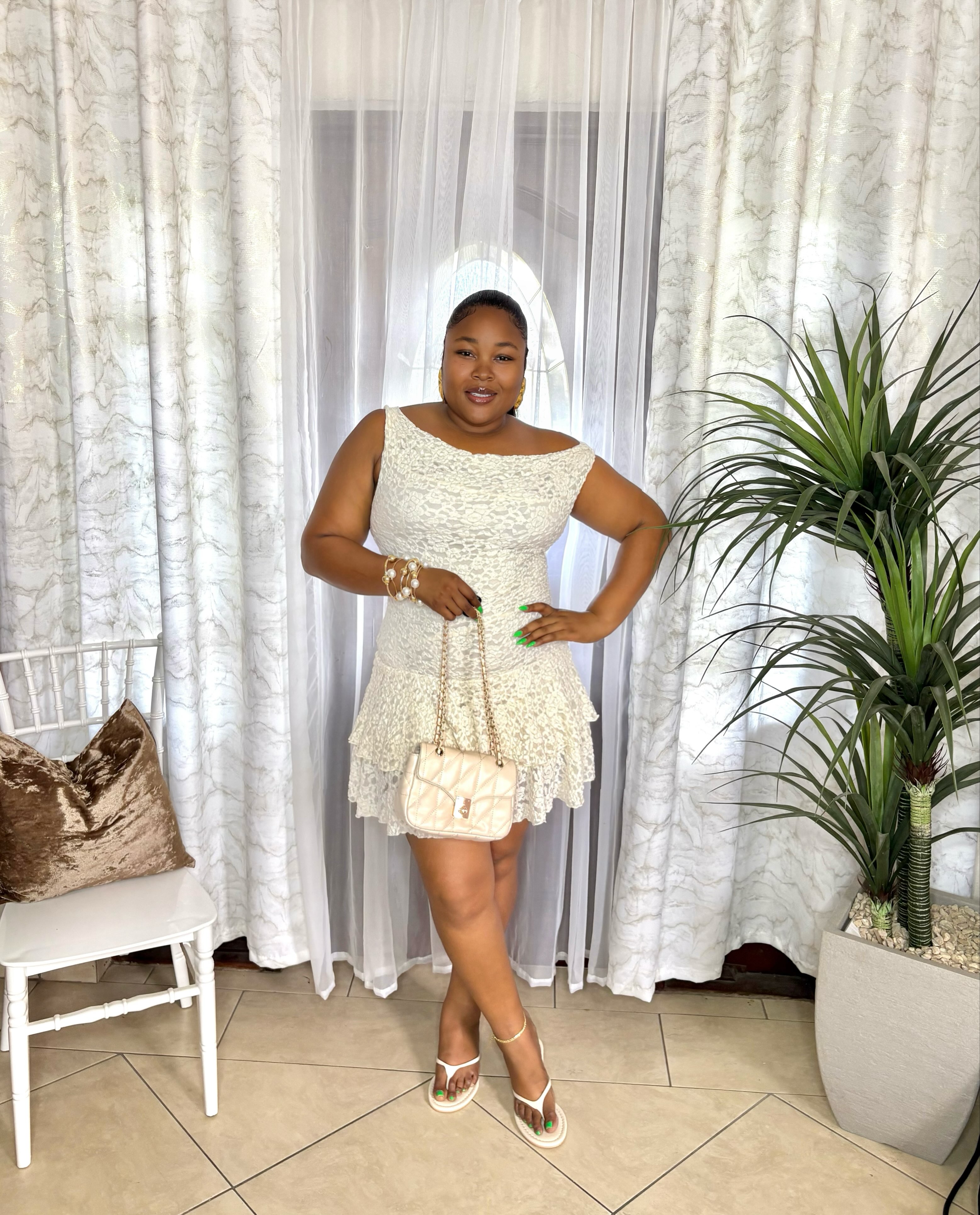 Off White Lace Dress & Accessories – KC's Kloset