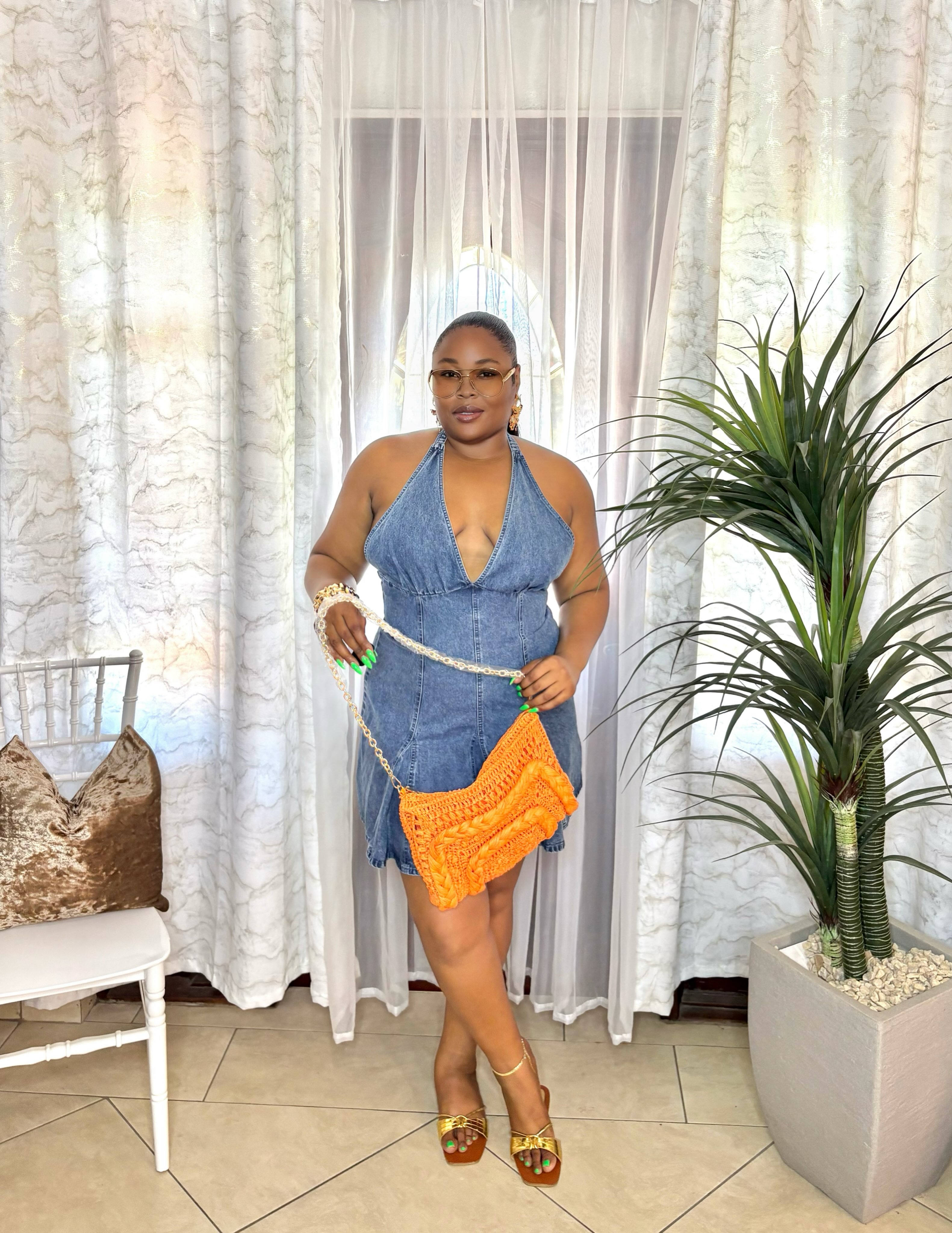 Denim Baydoll Halter Dress & Accessories – Prices from $25