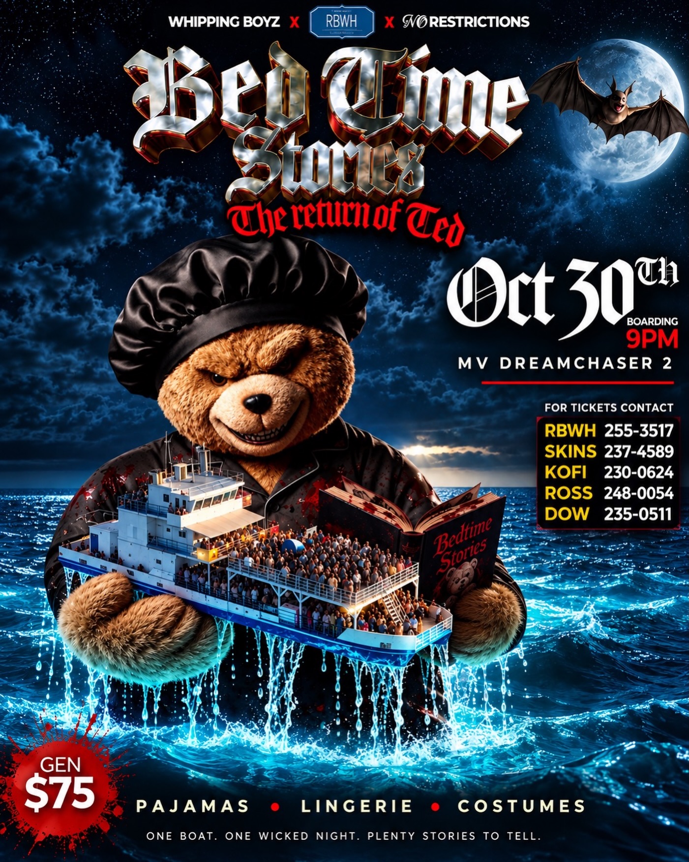 Bed Time Stories: The Return of Ted - Halloween Boat Cruise