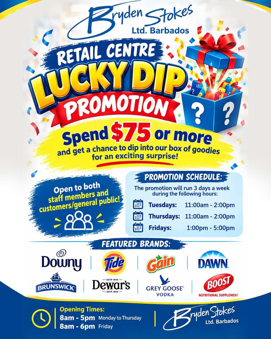 Brydens Retail Centre Lucky Dip Promotion – Spend $75+ for a Surprise