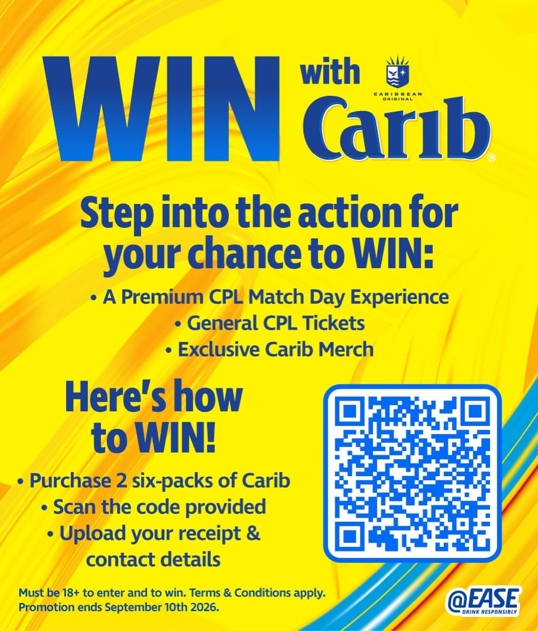 Win with Carib – CPL Tickets, Match Day Experience & Merch Giveaway