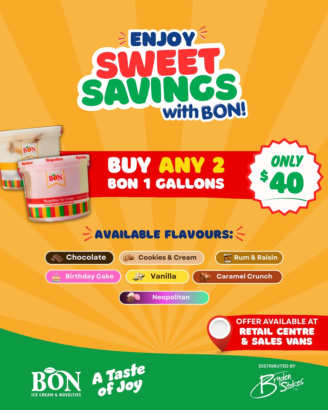 BON Ice Cream Bundle Deal – Any 2 x 1-Gallon for $40