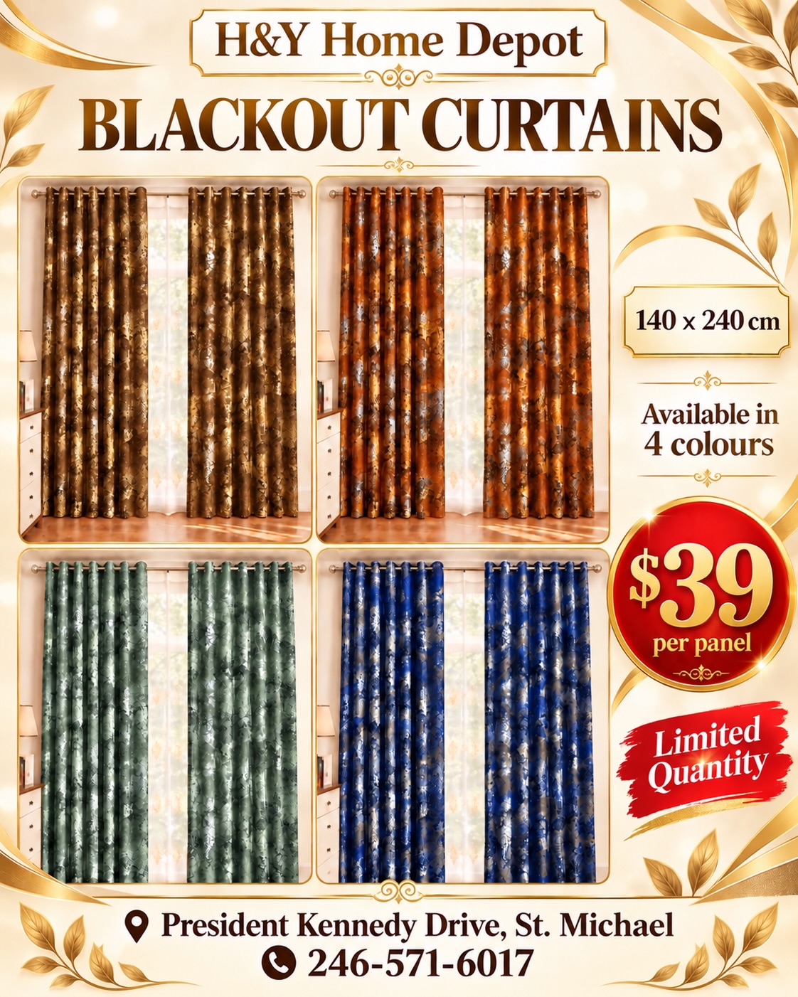 Blackout Curtains for $39 per Panel
