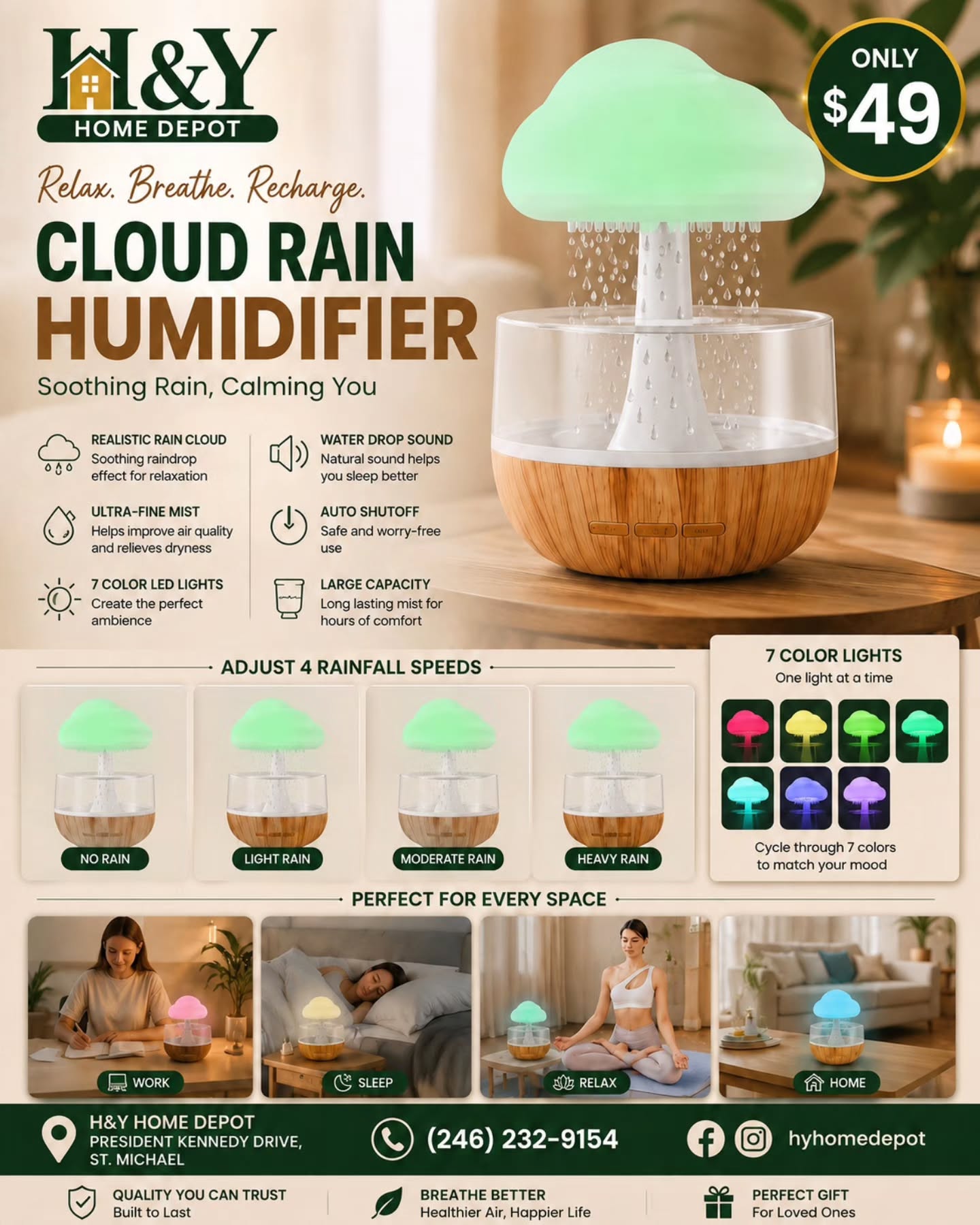 Cloud Rain Humidifier – Only $49 at H&Y Home Depot