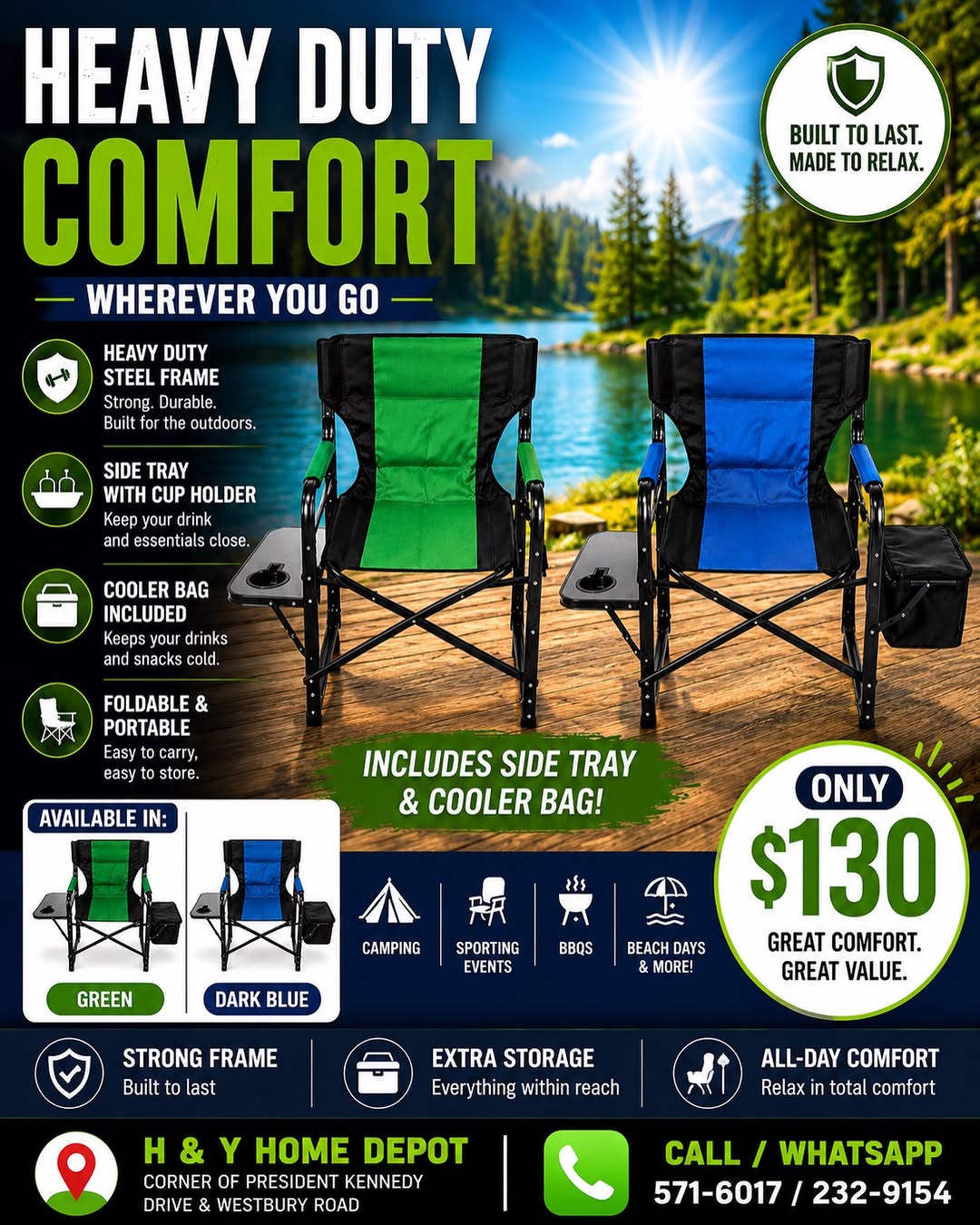 Heavy Duty Folding Comfort Chair – Only $130