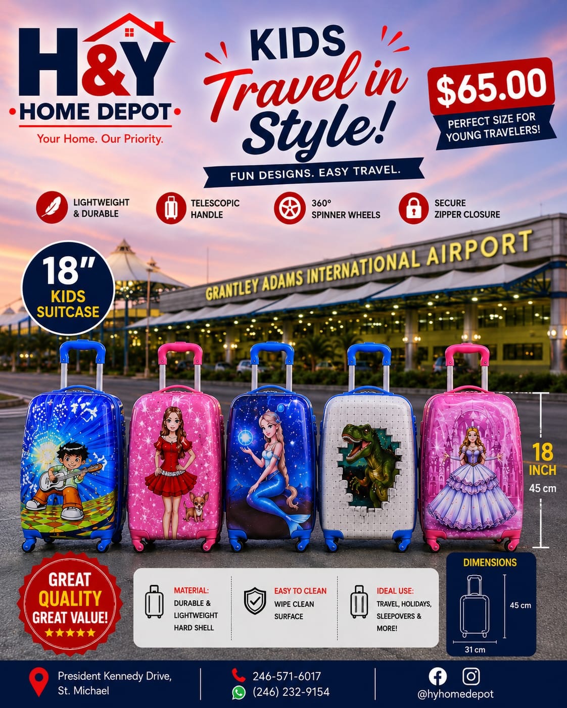 Kids 18" Suitcases – Only $65 at H&Y Home Depot