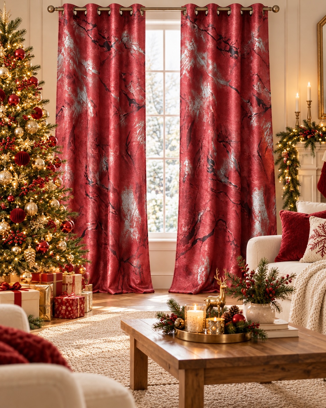Marble Print Blackout Curtains – $39 Per Panel