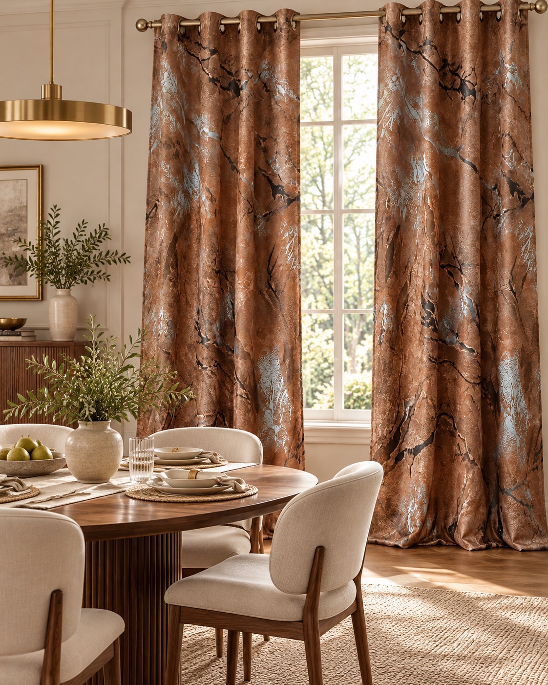 Marble Print Blackout Curtains – $39 Per Panel