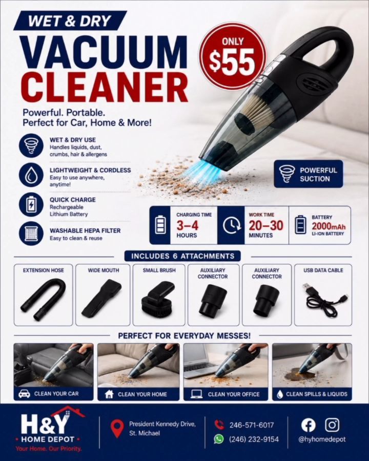 Wet & Dry Cordless Vacuum Cleaner – Only $55