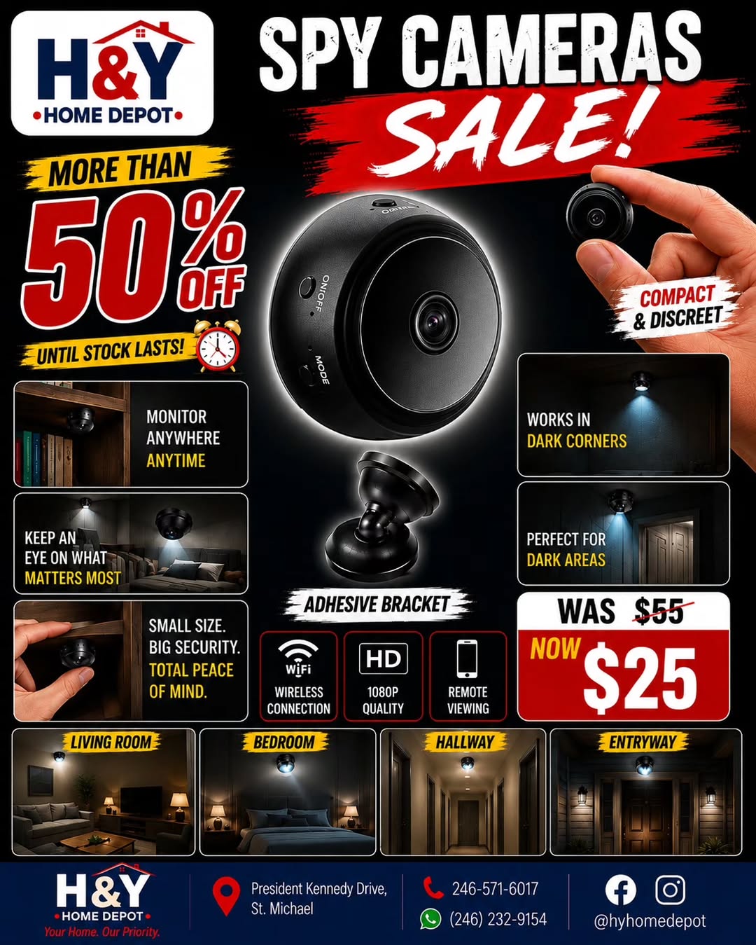H&Y Home Depot Camera Sale – Spy, Smart & Security Cameras from $25