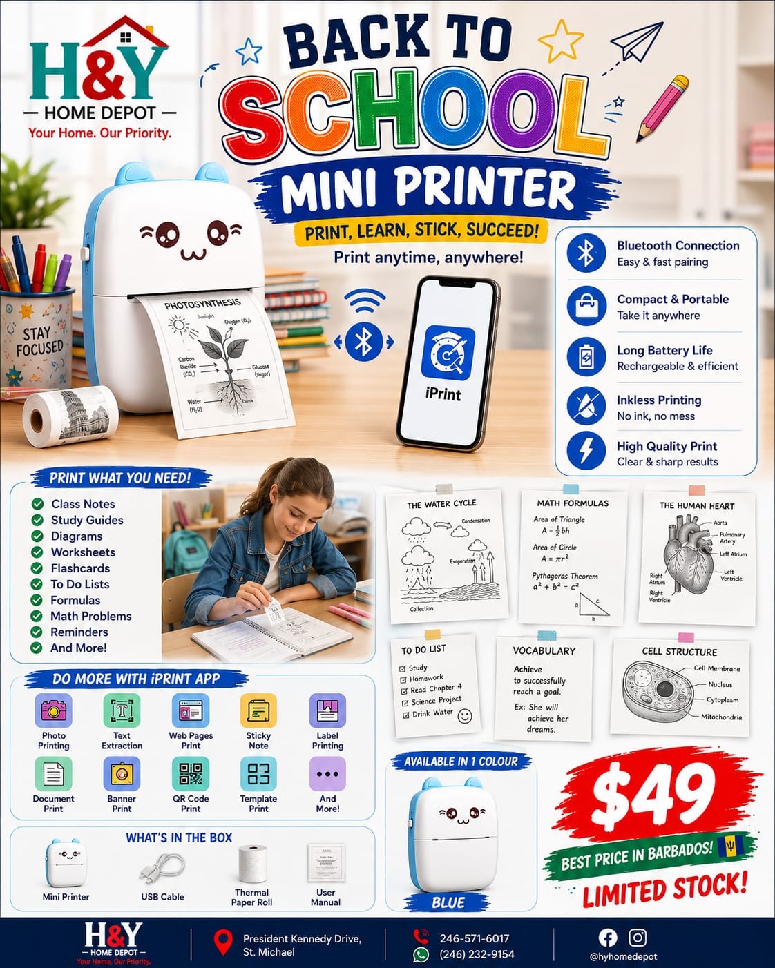 Back to School Sale at H&Y Home Depot – Tables, Chairs, Mini Printers & More
