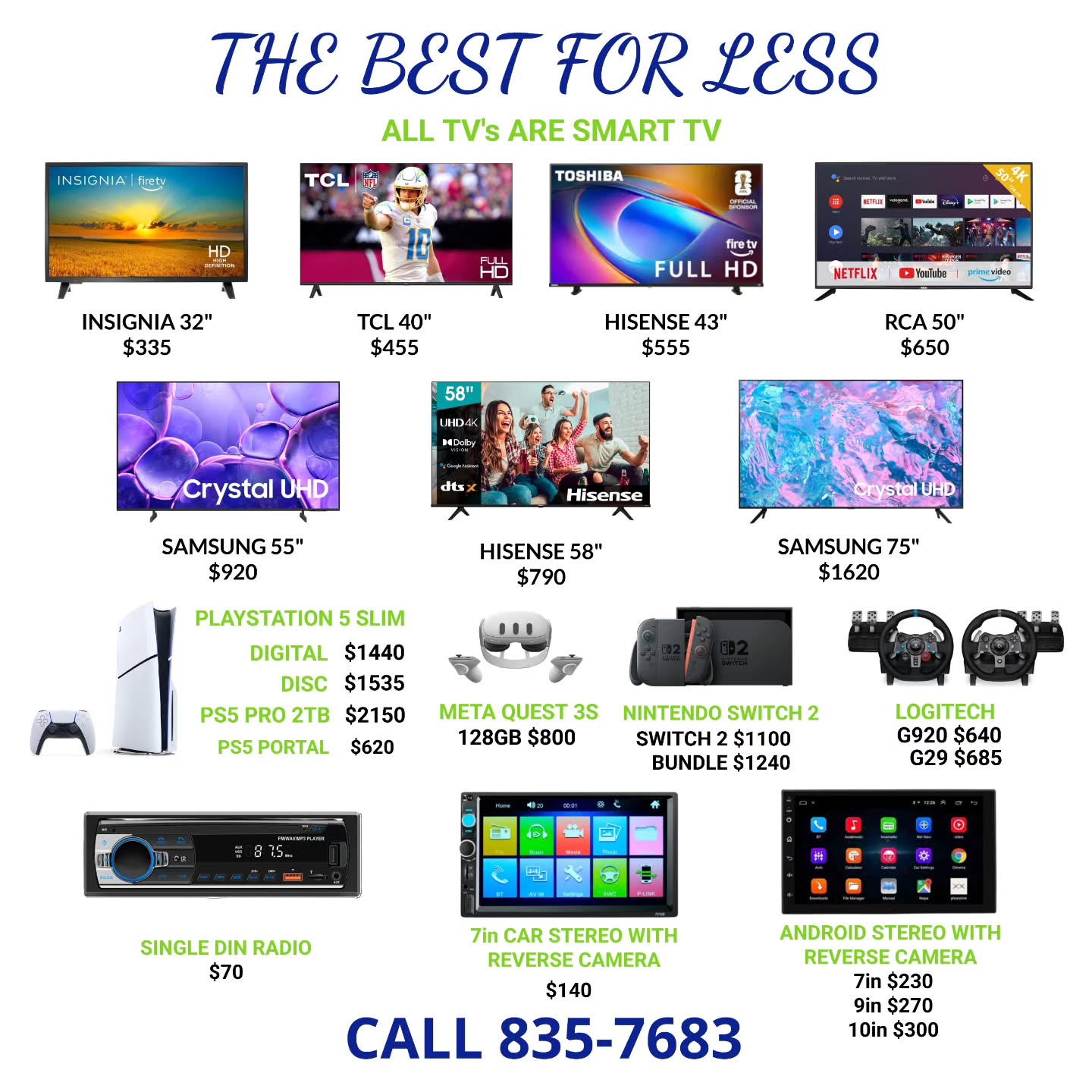 The Best For Less – Smart TVs, Gaming Consoles & Electronics at Listed Prices