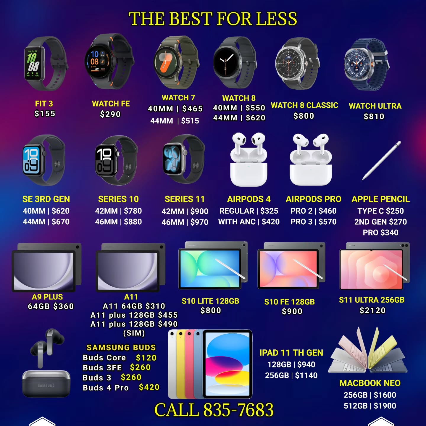 The Best For Less – Tech Mania Price List on Smartwatches, Tablets, AirPods & More