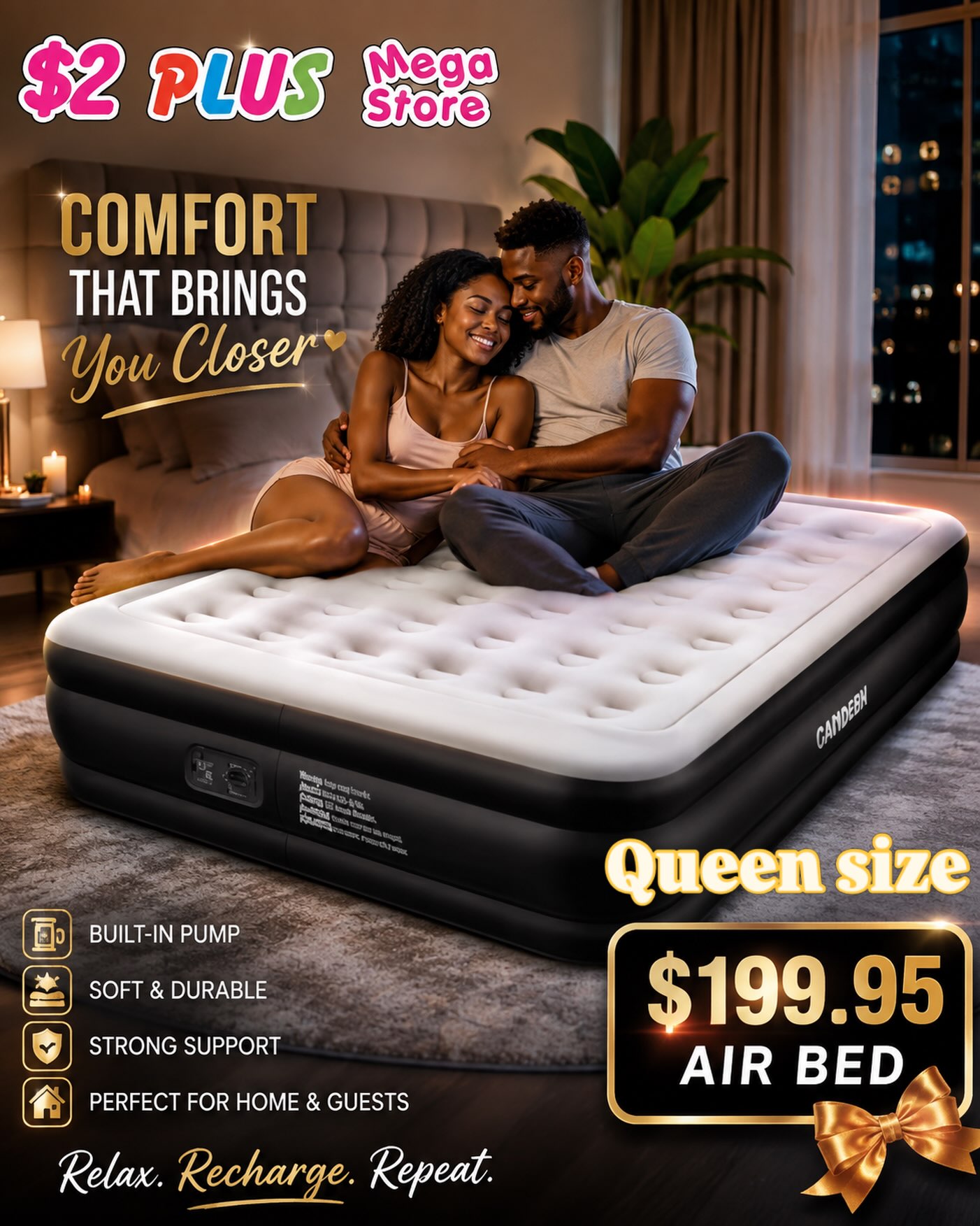 $2 Plus Mega Store – Queen Size Air Bed $199.95