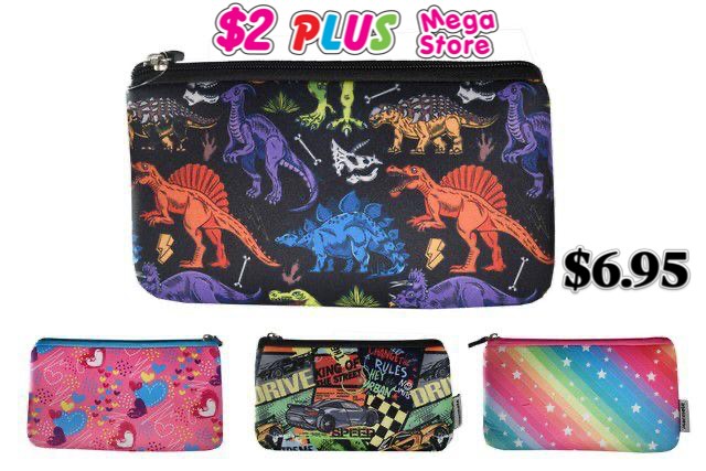 $2 Plus Mega Store – Colourful Zip Pouches at $6.95