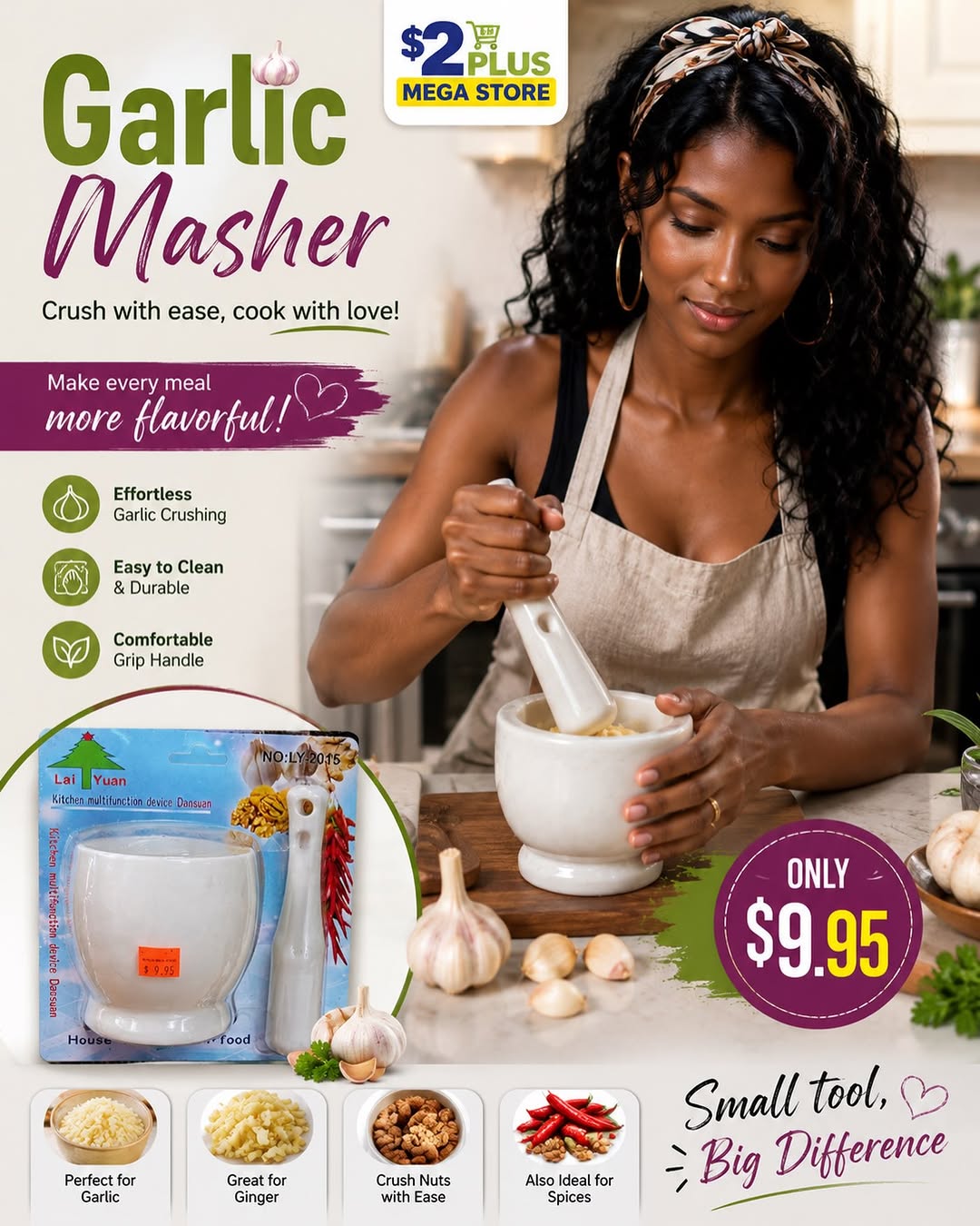 Garlic Masher – Only $9.95 at $2 Plus Mega Store