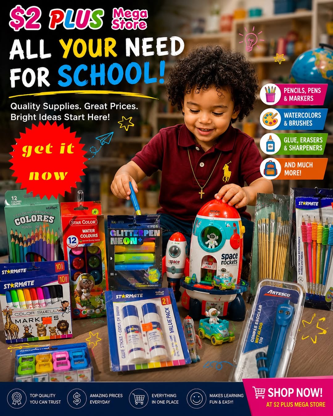 $2 Plus Mega Store – All Your Back-to-School Supplies at Amazing Prices