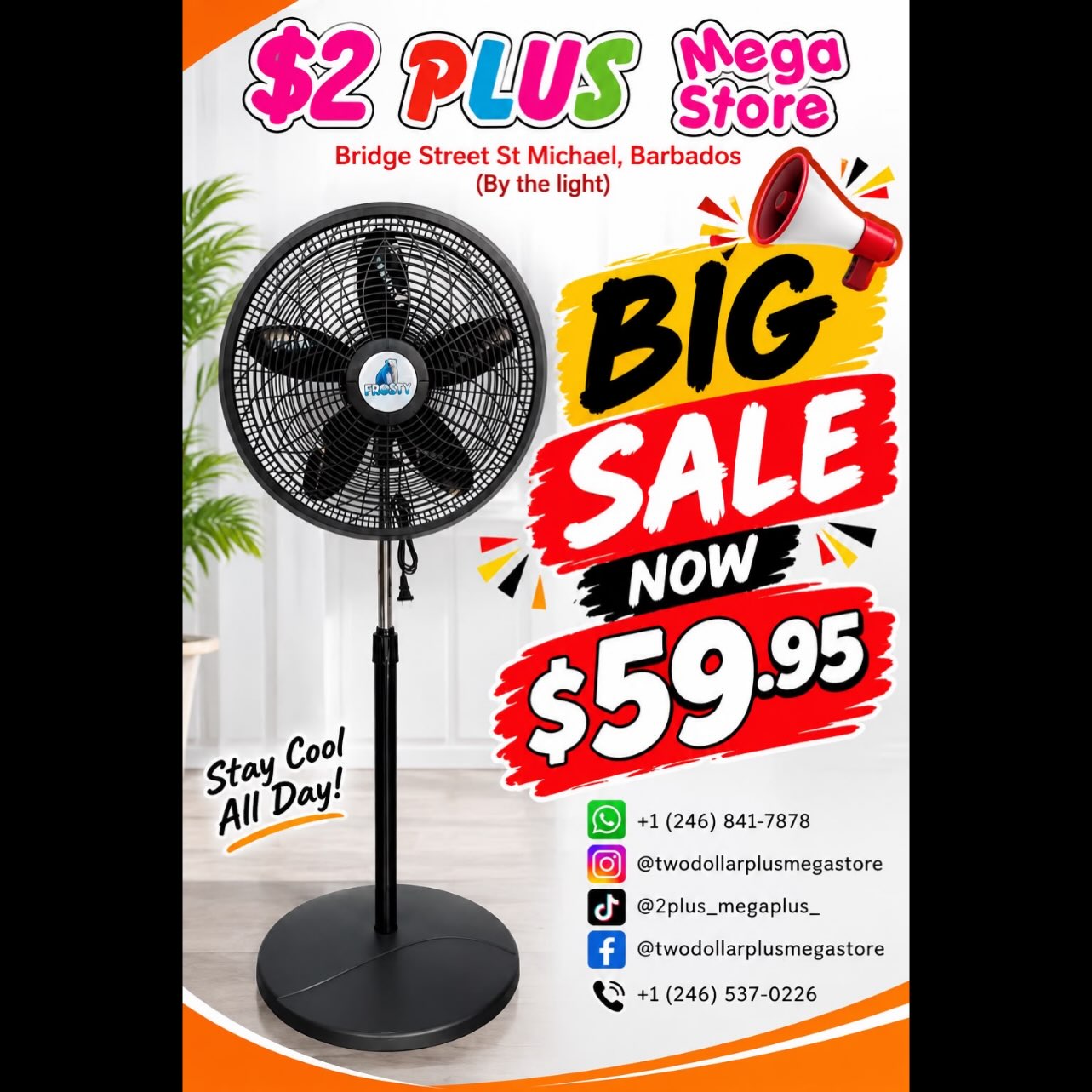 Big Sale – Stand Fan Now $59.95 at $2 Plus Mega Store