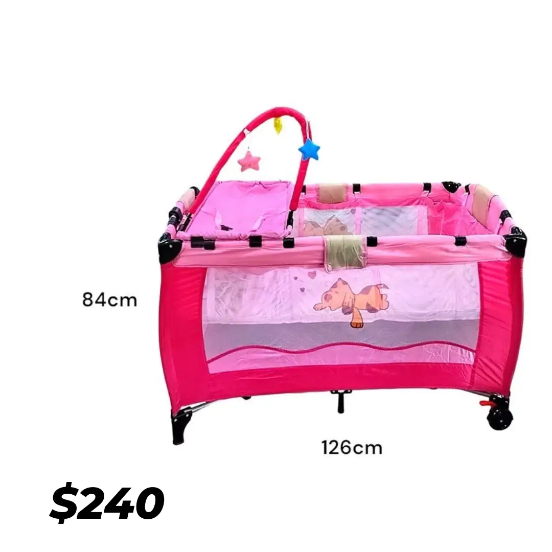 Pink Baby Travel Cot/Playpen – $240