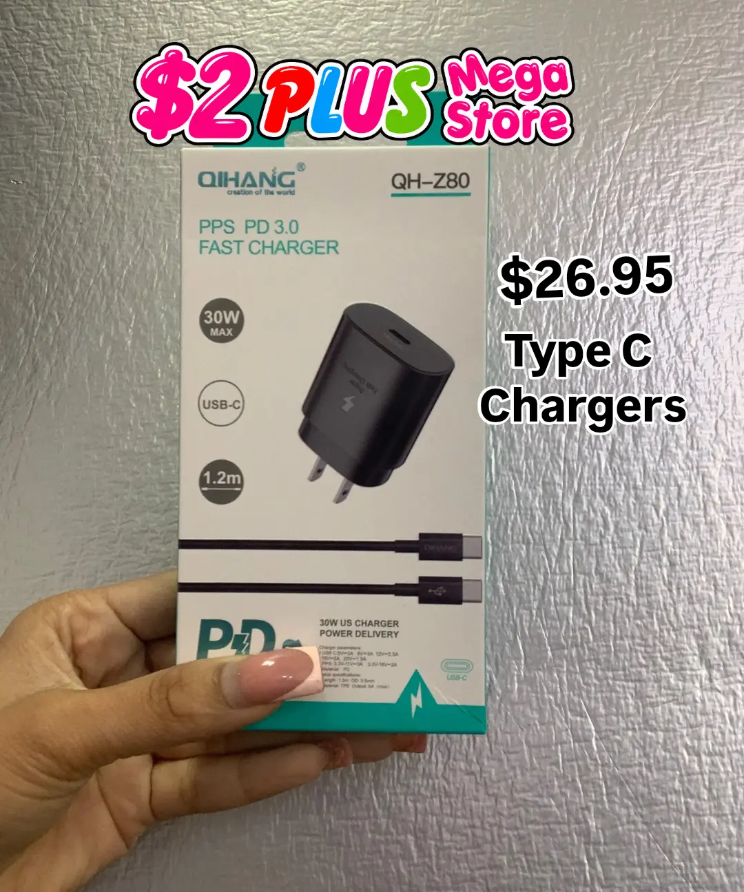 $2 Plus Mega Store – Type C Chargers & Cables from $11.95