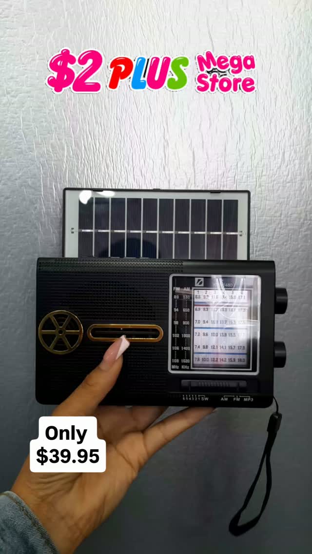 Solar AM/FM/MP3 Radio – Only $39.95 at $2 Plus Mega Store